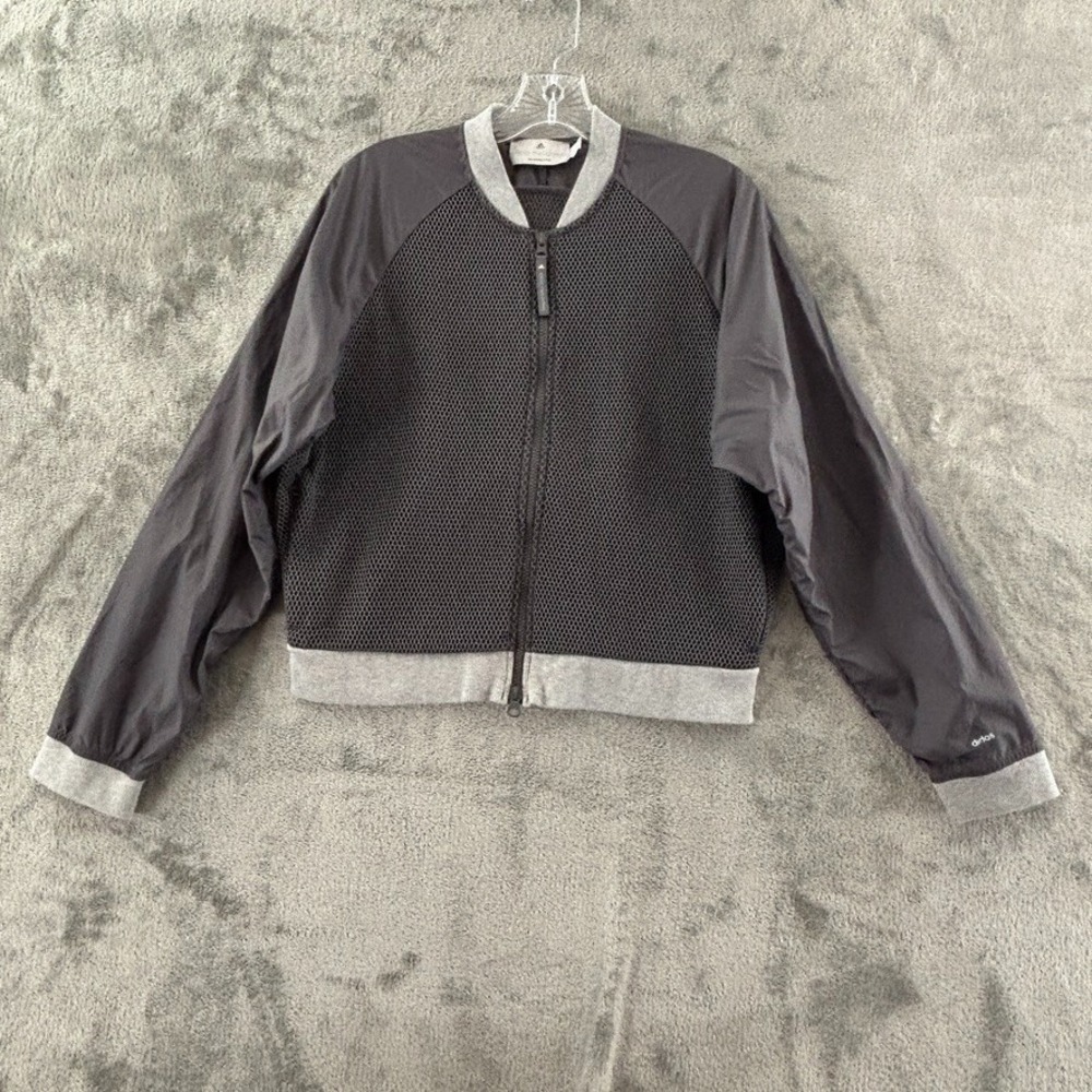 Adidas Stella McCartney Barricade Jacket Womens L Gray Mesh Full Zip BK7959